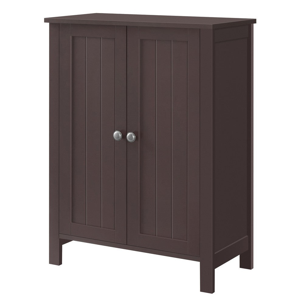 32 Inch Sideboard Cabinet with Double Doors Adjustable Farmhouse Brown By Casagear Home BM315813