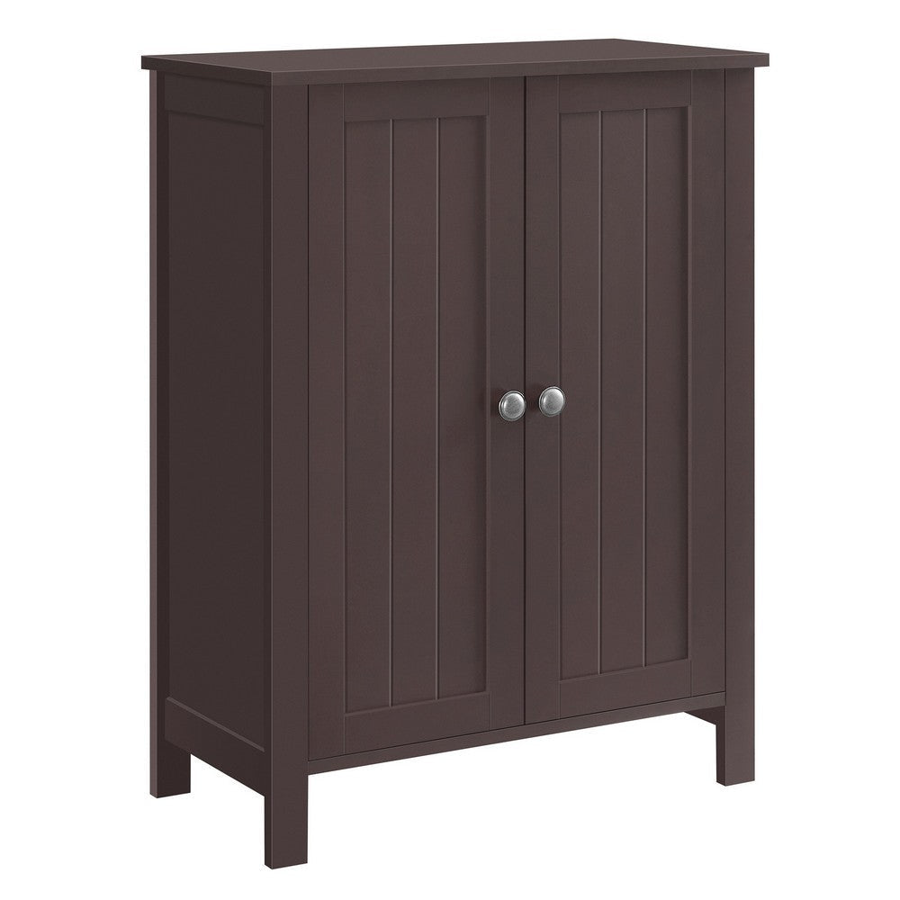 32 Inch Sideboard Cabinet with Double Doors Adjustable Farmhouse Brown By Casagear Home BM315813