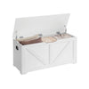 39 Inch Storage Bench 2 Safety Hinges Seat Cabinet Farmhouse White Wood By Casagear Home BM315819