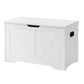 39 Inch Storage Bench 2 Safety Hinges Seat Cabinet Farmhouse White Wood By Casagear Home BM315819