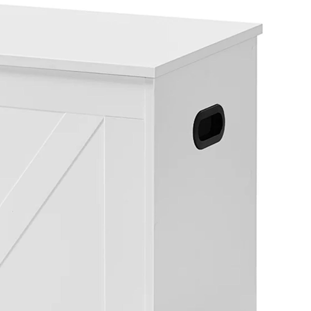 39 Inch Storage Bench 2 Safety Hinges Seat Cabinet Farmhouse White Wood By Casagear Home BM315819