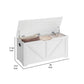 39 Inch Storage Bench 2 Safety Hinges Seat Cabinet Farmhouse White Wood By Casagear Home BM315819