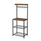 60 Inch Kitchen Storage Rack 3 Tier Shelves Hanging Hooks Black Iron By Casagear Home BM315824