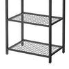 60 Inch Kitchen Storage Rack 3 Tier Shelves Hanging Hooks Black Iron By Casagear Home BM315824