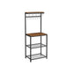 60 Inch Kitchen Storage Rack 3 Tier Shelves Hanging Hooks Black Iron By Casagear Home BM315824