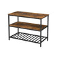 47 Inch Kitchen Storage Rack 3 Tier Shelves Black Iron Brown Wood By Casagear Home BM315825