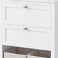 31 Inch Storage Cabinet with 2 Drawers and Baskets Divider White Wood By Casagear Home BM315826