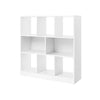 39 Inch Modern Bookcase with 8 Open Shelves for Cube Storage White Wood By Casagear Home BM315829