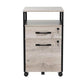 27 Inch File Storage Cabinet with Key Lock Caster Wheels Gray Black Wood By Casagear Home BM315830