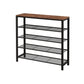 39 Inch Modern Shoe Rack Stand 5 Tier Open Style Shelves Black Metal By Casagear Home BM315834