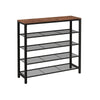 39 Inch Modern Shoe Rack Stand 5 Tier Open Style Shelves Black Metal By Casagear Home BM315834