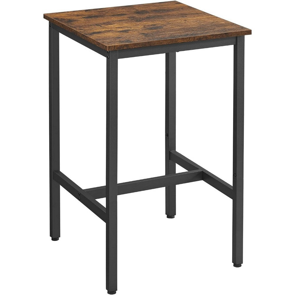 Sumi 35 Inch Counter Height Side Table White Wood Top Black Steel Legs By Casagear Home BM315838