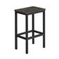 Sumi 26 Inch Counter Height Stool Set of 2 Black Square Seat Black Iron By Casagear Home BM315839