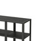 Jen 58 Inch TV Media Entertainment Console Layered Open Shelves Black By Casagear Home BM315843