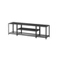 Sen 70 Inch TV Media Entertainment Console Open Center Shelf Black Wood By Casagear Home BM315845