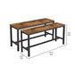 43 Inch Accent Bench Set of 2 Industrial Brown Wood Seat Black Steel By Casagear Home BM315849