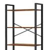 73 Inch Modern Shoe Rack 6 Open Shelves Black Metal Frame Brown Wood By Casagear Home BM315851