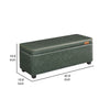 Fyn 43 Inch Storage Trunk Ottoman Box Style Chest Green Faux Leather By Casagear Home BM315852