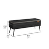 Fyn 47 Inch Storage Ottoman Bench Angled Steel Legs Black Faux Leather By Casagear Home BM315854