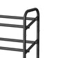 Uovi 23-33 Inch Expandable Shoe Rack 3 Shelves Curved Top Black Metal By Casagear Home BM315862