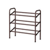 Uovi 23-33 Inch Expandable Shoe Rack 3 Shelves Curved Top Bronze Metal By Casagear Home BM315863