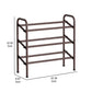 Uovi 23-33 Inch Expandable Shoe Rack 3 Shelves Curved Top Bronze Metal By Casagear Home BM315863