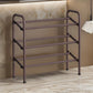 Uovi 23-33 Inch Expandable Shoe Rack, 3 Shelves, Curved Top, Bronze Metal By Casagear Home