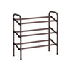 Uovi 23-33 Inch Expandable Shoe Rack 3 Shelves Curved Top Bronze Metal By Casagear Home BM315863