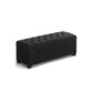 Neru 43 Inch Storage Ottoman Bench Tufted Removable Top Black Poly Linen By Casagear Home BM315867