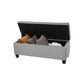 Neru 46 Inch Storage Ottoman Bench Removable Top Dark Gray Poly Linen By Casagear Home BM315869