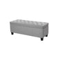 Neru 46 Inch Storage Ottoman Bench Removable Top Dark Gray Poly Linen By Casagear Home BM315869