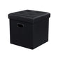 Digi 15 Inch Folding Storage Ottoman Cushioned Removable Lid Black By Casagear Home BM315872