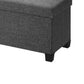 Digi 43 Inch Folding Storage Ottoman Removable Lid Gray Poly Linen By Casagear Home BM315873