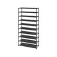 Gaco 63 Inch Shoe Rack 10 Shelves Stackable Metal Frame Black Finish By Casagear Home BM315876