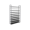 Gaco 69 Inch Shoe Rack 10 Shelves Stackable Metal Frame Black Finish By Casagear Home BM315877