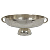 16 Inch Tabletop Decorative Bowl with a Pedestal Footed Base Silver By Casagear Home BM315885