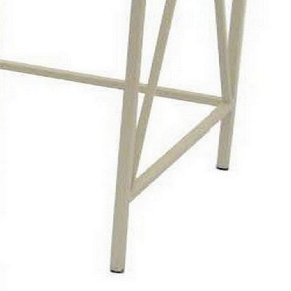 Hyan Modern Plant Stand Side Table Set of 3 Crossed White Metal Frame By Casagear Home BM315899