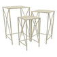 Hyan Modern Plant Stand Side Table Set of 3 Crossed White Metal Frame By Casagear Home BM315899