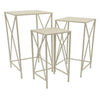 Hyan Modern Plant Stand Side Table Set of 3 Crossed White Metal Frame By Casagear Home BM315899