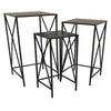 Hyan Modern Plant Stand Side Table Set of 3 Crossed Black Metal Frame By Casagear Home BM315900