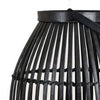 Gyna 30 Inch Modern Tabletop Lantern Woven Cylindrical Decoration Black By Casagear Home BM315903