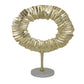 23 Inch Modern Tabletop Decorative Statue Solid Ring Design Gold Metal By Casagear Home BM315905