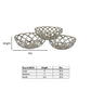 Lyna 17 Inch Modern Decorative Basket Set of 3 Open Weave Chrome Metal By Casagear Home BM315908