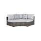 Mita 86 Inch Outdoor Loveseat 2 Pillows Curved Cushions Gray Resin Wicker By Casagear Home BM315913