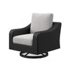 Tira 38 Inch Outdoor Swivel Lounge Chair Cushioned Resin Black Gray By Casagear Home BM315915