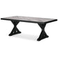 Tira 84 Inch Outdoor Dining Table Tile Top Black Light Gray Finish By Casagear Home BM315920