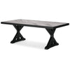 Tira 84 Inch Outdoor Dining Table Tile Top Black Light Gray Finish By Casagear Home BM315920