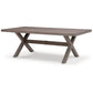 Karo 84 Inch Outdoor Dining Table Slatted Top and Umbrella Hole Brown By Casagear Home BM315921