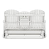 Sami 67 Inch Outdoor Adirondack Glider Loveseat Dropdown Cupholders White By Casagear Home BM315939