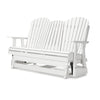 Sami 67 Inch Outdoor Adirondack Glider Loveseat, Dropdown Cupholders, White By Casagear Home